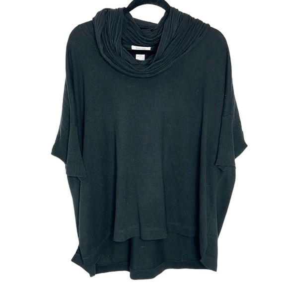 Joan Vass Ribbed Cowl Neck Short Sleeve Sweater Size‎ Large (2) - Picture 1 of 7